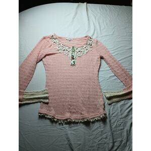Miss Me Women's Thermal Shirt Knit Light Weight Y2K Size Small